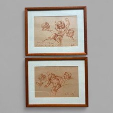 Coppia di quadri con disegni