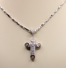 CIONDOLO CROCE VITI ARGENTO MM