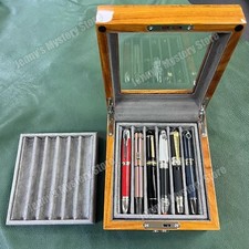 Scatola portaoggetti stilografica pieghevole palissandro espositore organizer custodia da collezione