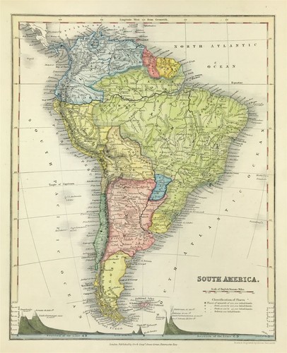 Mappa sud america montagne - sud,
