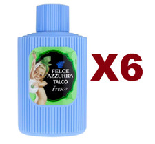 6 PZ FELCE AZZURRA TALCO FRESCO 200GR BARATTOLO BERGAMOTTO E FIORI DI CEDRO