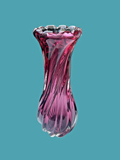 Cranberry Art Glass Vase 12"