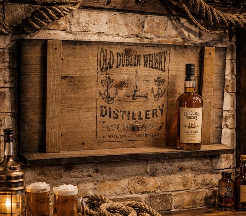 Scaffale vecchio dublin whisky - scaffale,