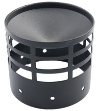 TERMINALE SCARICO A PARETE IN ACCIAIO INOX VERNICIATO NERO, 80 MM