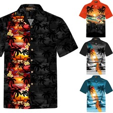Camicia Uomo Hawaiana / 100% cotone / S - 8XL / Hawaiiana Hawaii Hawai spiaggia