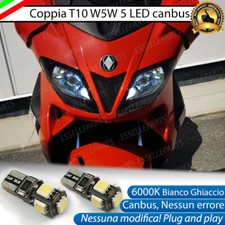 COPPIA LUCI POSIZIONE 5 LED PER GILERA NEXUS T10 W5W CANBUS 6000K NO ERROR