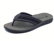 InBlu VT000011 Nero infradito per Uomo in tessuto blu sottopiede soft