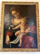 Quadro ad olio su tela 700' Madonna con bambino - Old master painting 700'