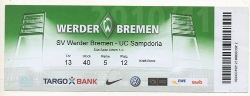 Biglietto werder brema - brema,
