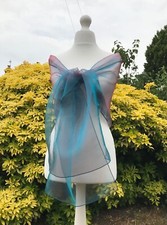 Scialle organza BLU TEAL
