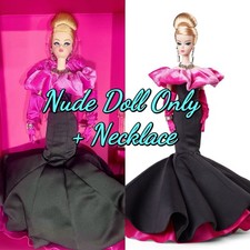 SOLO BAMBOLA NUDA con Collana Barbie Silkstone Fashion Model Collezione Doll #2