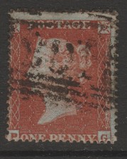 GB Qv 1854 1d Rosso Piccolo Corona Sc p16 Piastra 189 pl189 Pg C1 sg17
