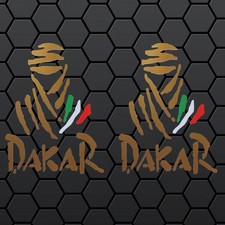 2 ADESIVO ADESIVI DAKAR ORO