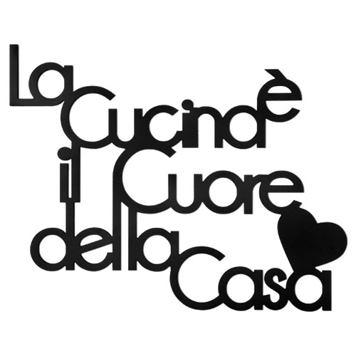 Scritta legno cucina è - in, la