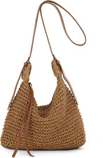 Borsa a Tracolla in Rafia per Donna Estate Leggero Boho Borse Paglia Intrecciata