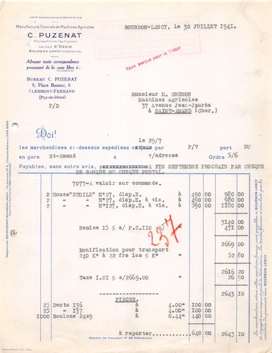 941 facture puzenat a - ,