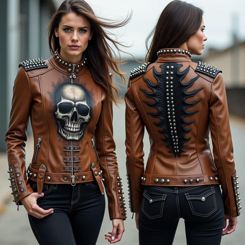 Giacca moto vera - da, pelle