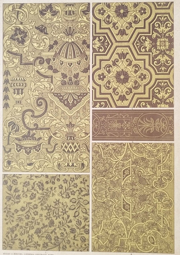 Antica stampa colori - colori, del