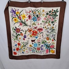 Foulard Gucci in pura seta colore marrone 83x83cm