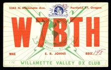 QSL Card Radio USA W7BTH N