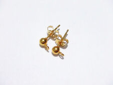 2 coppie base per orecchini perno con farfalla in acciaio inox colore oro 15x4mm