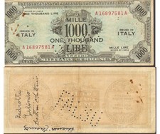 Italia 1000 AM Lire 1943 A