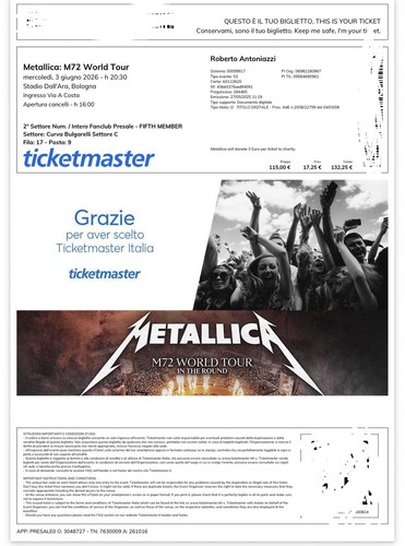 Biglietti concerto metallica - biglietti,