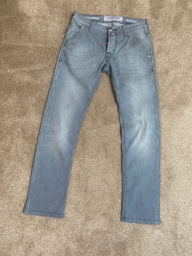 Jeans uomo blu - bianco, a