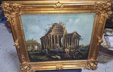 Dipinto Antico Eseguito Ad Olio Epoca 800