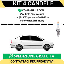 KIT 4 CANDELE per VW Polo Tre