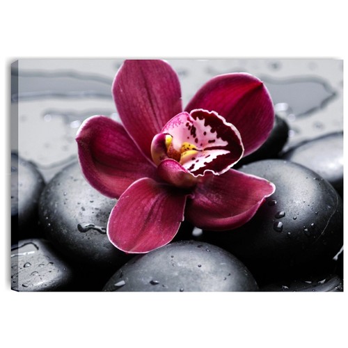 Fiore pietre nere quadro - 3,
