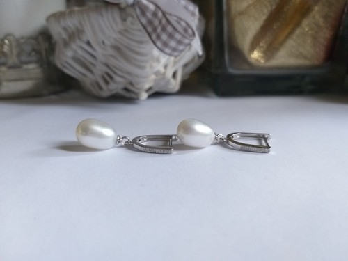 Orecchini con perle zirconi - perle, e
