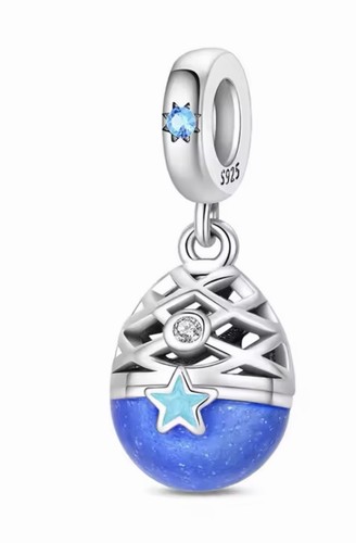 Blue galaxy charm egg - blue,