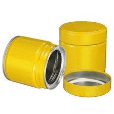 2 Pezzi Bidone da Tè Rotondo, 3" x 3" Contenitori da Tè per Tè Sciolto (Giallo)