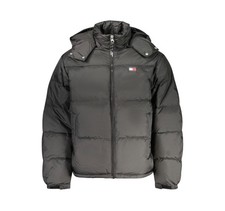 TOMMY HILFIGER Giubbotto Con Cappuccio Nero Logo Uomo Tg M