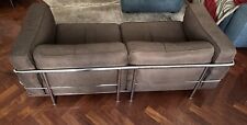 Originale Divano Cassina Le Corbusier  LC3 Fauteil 2 Posti Tessuto Tabacco