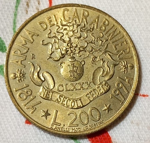 Moneta 200 lire - 200, rara