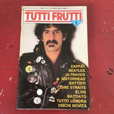 Frank Zappa,Tutti Frutti,n1,anno1,Novembre 1982,Very Rare,Best Condition,TF1