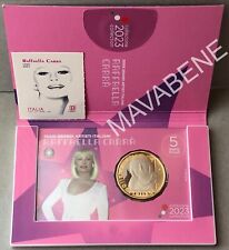 ITALIA 2023 RAFFAELLA CARRÀ MONETA 5 EURO PROOF COINCARD + FRANCOBOLLO 2022
