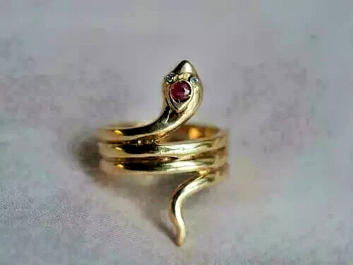 Anello donna serpente rubino - , e