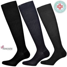12 Paia Calze Lunghe Uomo Sanitaria Riposante in Pregiato Cotone Filo di Scozia