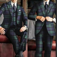 Abito Uomo Con Quadri Blu E