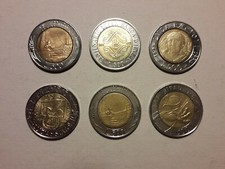 Lotto 6 monete da 500 lire