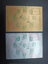 2 Foglietti Oro e Argento Messaggio di S.S. Giovanni XXIII Imprese Spaziali