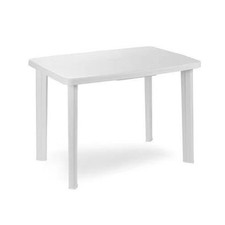 Tavolo Da Giardino Rettangolare Bianco Arredo Esterno Resistente 101x68xh72cm 01