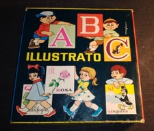 GIOCO DIDATTICO CUBI ABC ILLUSTRATO ALFABETO MADE IN ITALY ART. 1317 ANNI 60