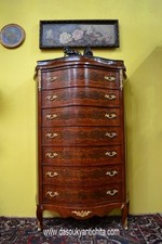 Cassettiera-settimino stile Luigi XV in bois de rose