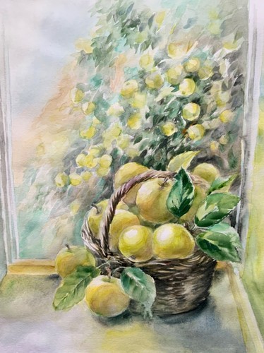Acquerello originale mele - acquerello, "mele