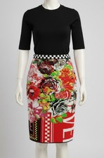 Gonna a matita vintage Versace gialla stampa barocco taglia 38-vicosa/poliestere