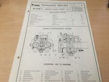 Lancia Fulvia Coupè 1.3 S - Piano Carburatore Solex 35 PHHE 3